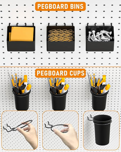INCLY 30PCS Peg Board Organizer Accessories Kit, Pegboard Hooks Assortment - Image 4