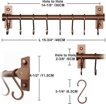 Dseap Kitchen Utensil Holder Hanger, Pot and Pan Rack Wall Mounted, Kitchen Rail - Image 6
