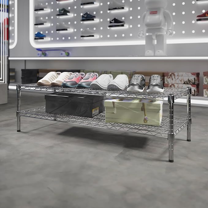 18" Deep x 48" Wide x 14" Height Wire Shelving Kit | 2-Tier | NSF Commercial - Image 2