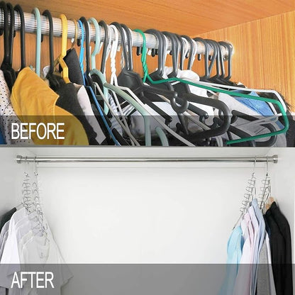 KLEVERISE 12 Pack Metal Space Saving Hangers, Stainless Steel Hangers, Magic - Image 7