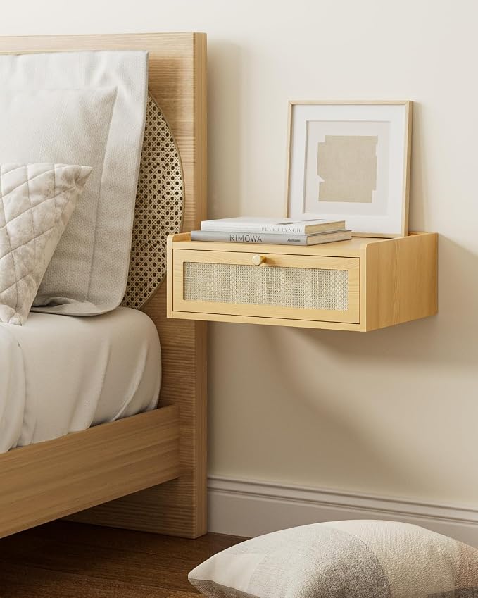Floating Nightstand, Wall Mounted Night Stand by AEPOALUA