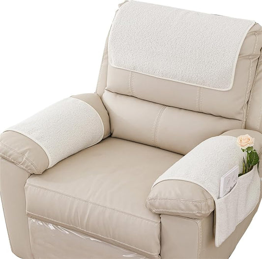 Armrest Cover, Recliner Chair Protector, Furniture Protector Slip, Side Storage by NNSMUN