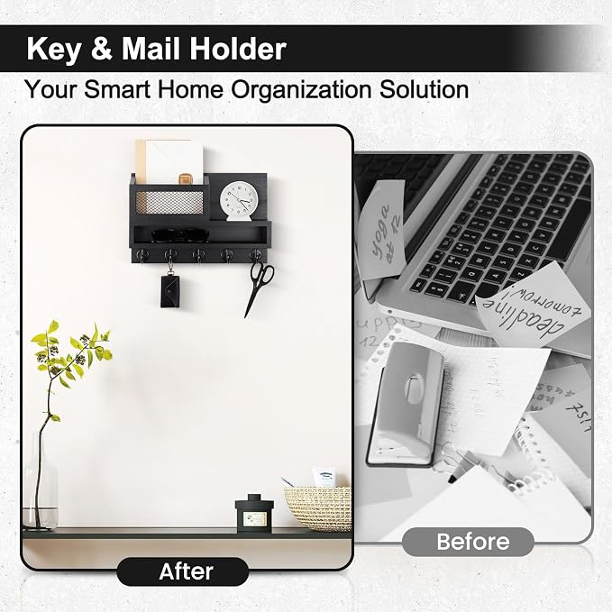 Key and Mail Holder Wall Mount, Key Hanger - Image 6