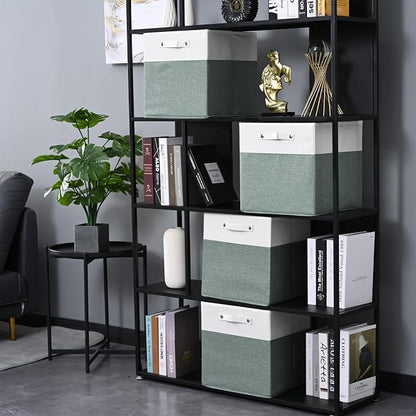 FinishingBo 13x13x13 Storage Cube Bins 4 Pack, Cube Shelf Baskets | Foldable - Image 7