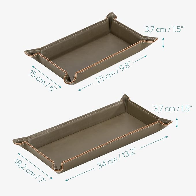Navaris Faux Leather Valet Tray Set of 2 - Image 6
