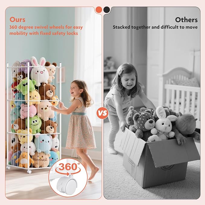 GoKEDA Extra Large Metal Stuffed Animals Storage Tower | Stable heavy-duty - Image 6