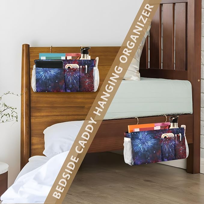 American Tie Dye Stars and Fireworks Bedside Caddy - Image 7