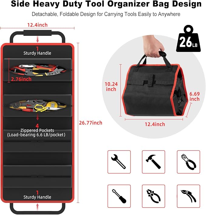JUNNUJ Large Power Tool Organizer Cart - Image 2
