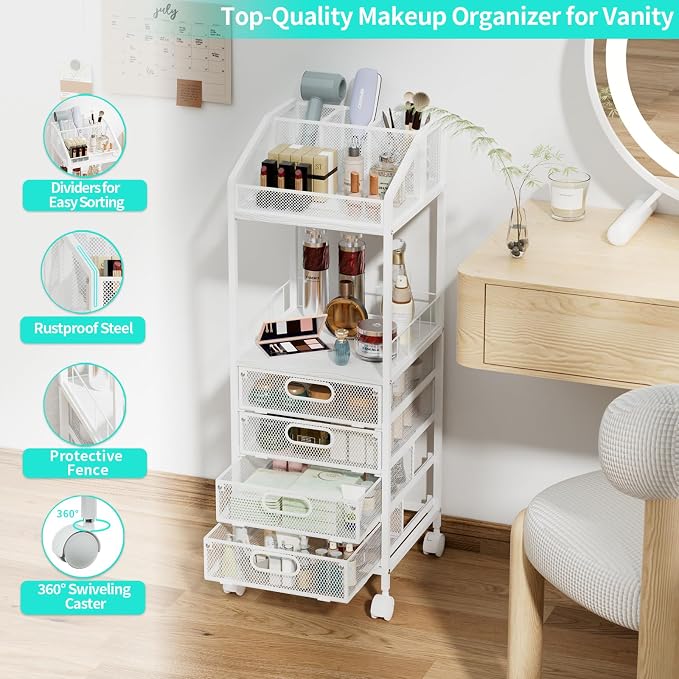 HapiRm Makeup Organizer Storage Cart - Image 7