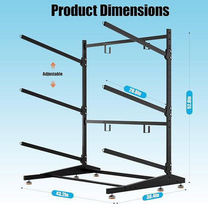 Kayak Storage Rack, Adjustable Outdoor Canoe Rack, Reinforced, and and Enhanced - Image 7