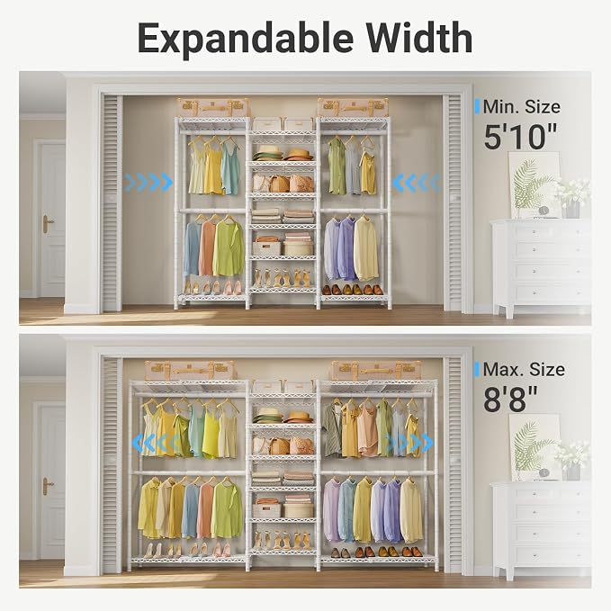 VIPEK X3 Plus Large Expandable Closet Rack Adjustable from 5'10" to 8'8" - Image 2
