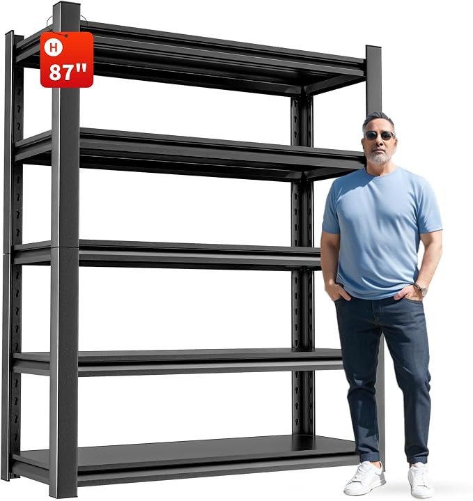 OLLRRACT 5-Tier Heavy Duty Steel Garage Shelving Unit, Adjustable Metal Utility by OLLRRACT