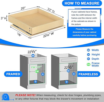 WelFurGeer Soft Close Pull Out Cabinet Organizer, Smooth Slide-Out Shelves - Image 3
