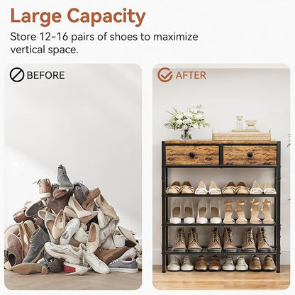 Shoe Rack for Entryway, 4 Tier Shoe Organizer - Image 8