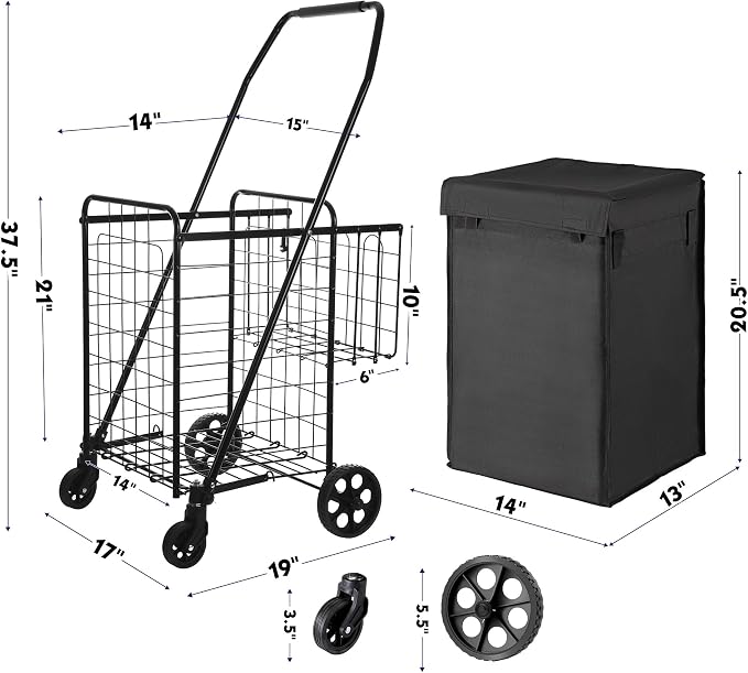 BIEAMA Folding Shopping Cart - Image 3