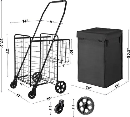 BIEAMA Folding Shopping Cart - Image 3