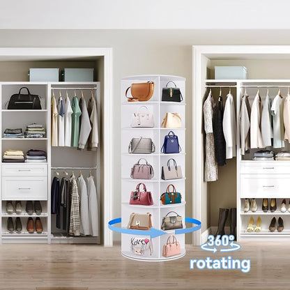 7 Tier Rotating Shoe Rack Tower, 360° Spinning Display Rack, Space Saving - Image 6