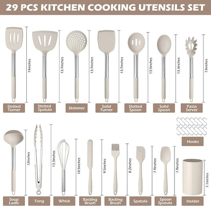 HaWare 29 PCS Silicone Cooking Utensils Set, Heat Resistant Kitchen Utensils Set - Image 2