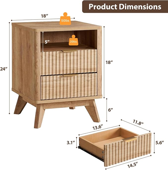 Fluted Nightstand - Image 2