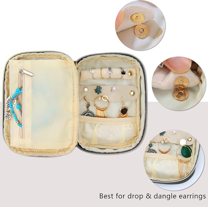 Teamoy Small Jewelry Travel Case, Portable Jewelry Organizer Bag - Image 3