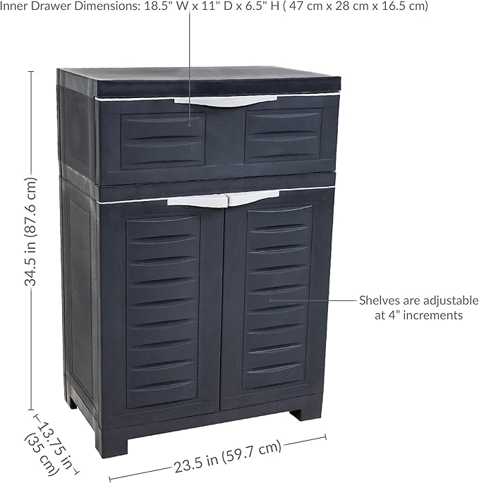 Sunnydaze 34.5" Garage Storage Cabinet - Image 2