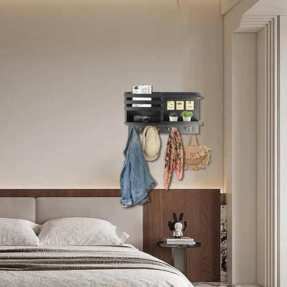 Key Holder Wall Mount, Solid Wood Key and Mail Organizer - Image 6