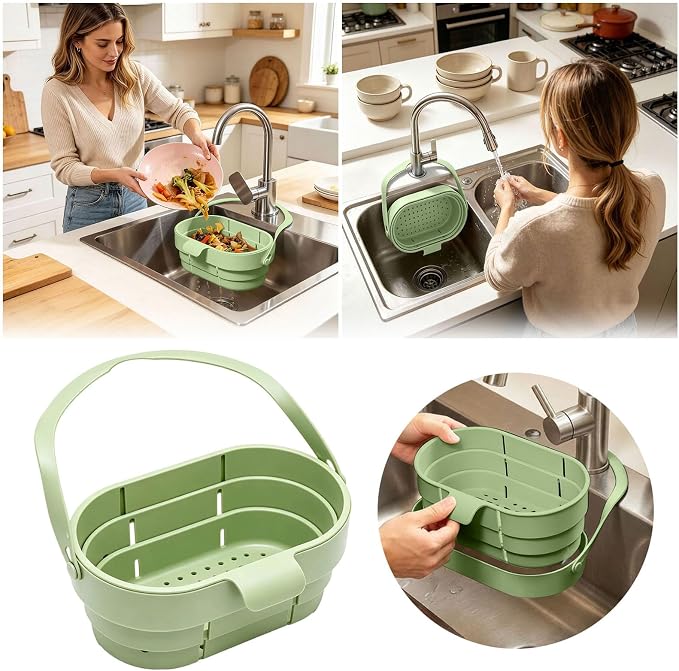 Stretchable Foldable Hanging Sink Strainer Basket - Image 2