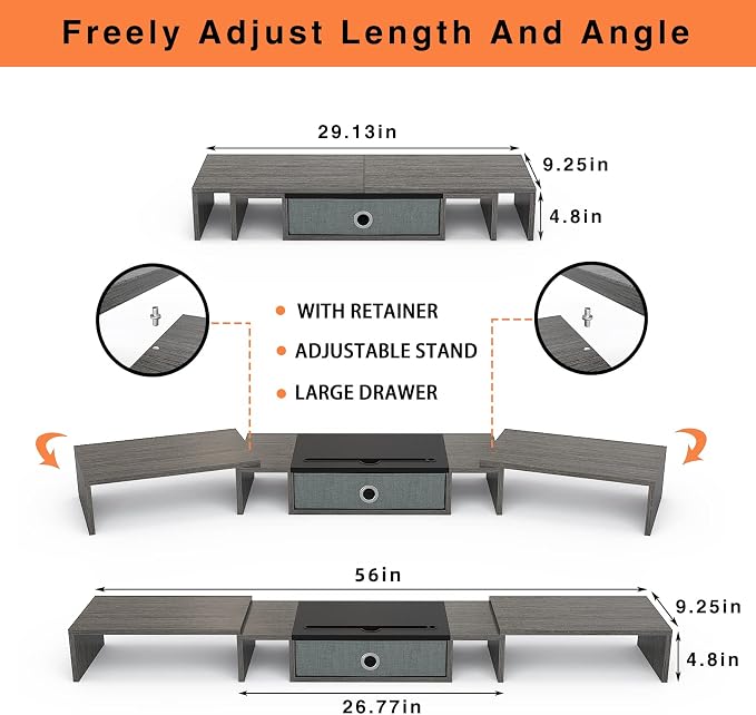 WESTREE Triple Dual Monitor Stand Riser - Image 7