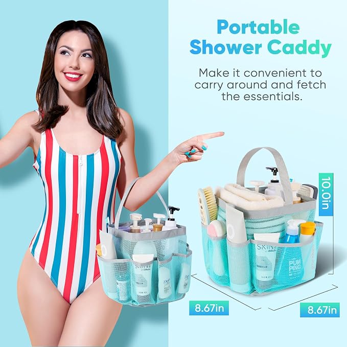 EUDELE 2 Pack Mesh Shower Caddy Portable - Image 4