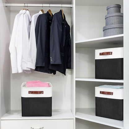 Collapsible Fabric Storage Cubes 11x11 Cube Storage Bins, 4 Pack Closet Baskets - Image 3