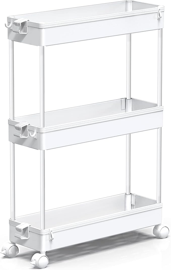SPACEKEEPER Slim Rolling Storage Cart, 3 Tier Bathroom Storage Organizer - Image 5