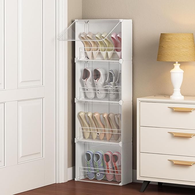 MAGINELS 4-Tier Slim Shoe Rack Organizer and Tall Storage by MAGINELS