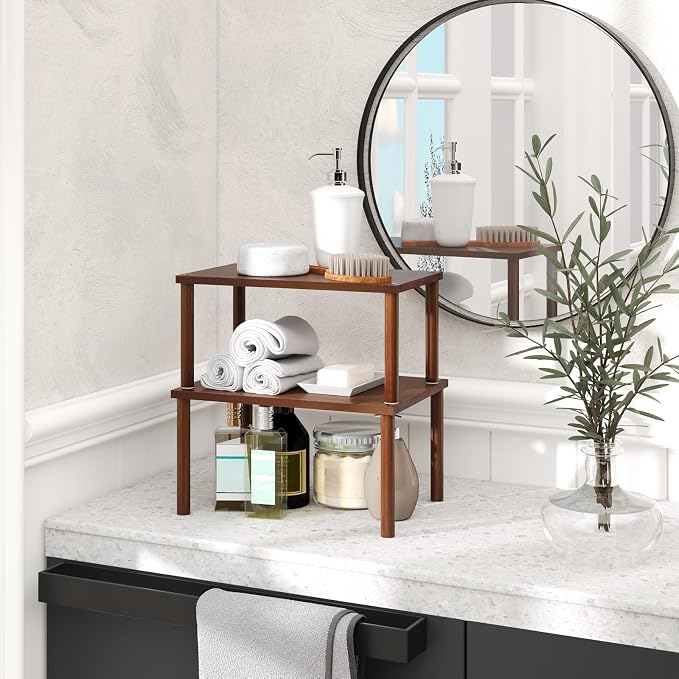 Cabinet Organizer Shelf, Kitchen Counter Shelves, Bamboo Spice Rack Countertop - Image 5