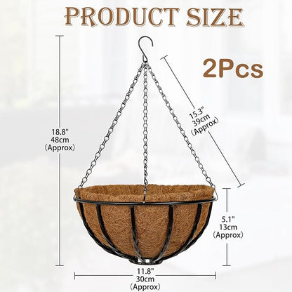12 Inch Metal Hanging Basket - Image 2