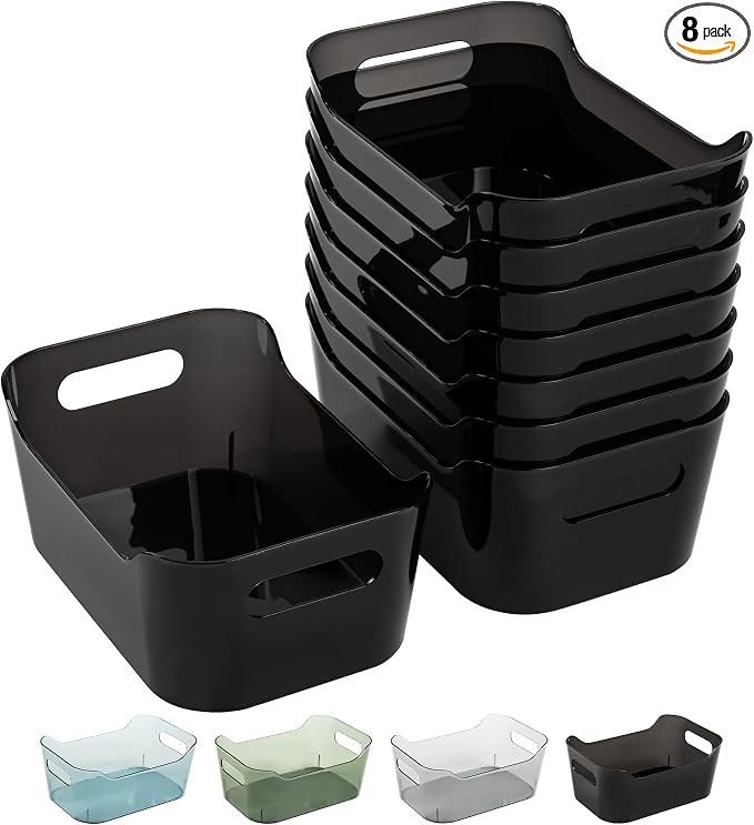 Tiawudi 8 Pack Plastic Storage Bins, Home Edit and Cabinet Organizers by Tiawudi