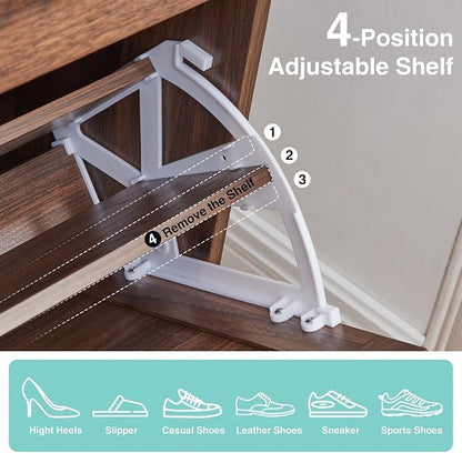 Barnyatoh Shoe Storage Cabinet, Farmhouse Shoe Organizer - Image 5