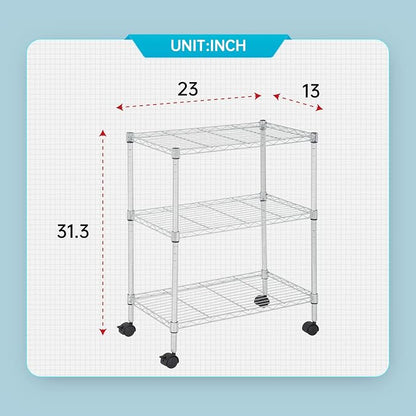 FDW 3 Tier Wire Shelving Metal Storage Shelves 23L x 13W x 32H Layer Storage - Image 3