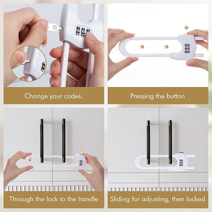 4 Pack Cabinet Locks Baby Proofing Upgrade Child Proof Cabinet Lock Adjustable - Image 6