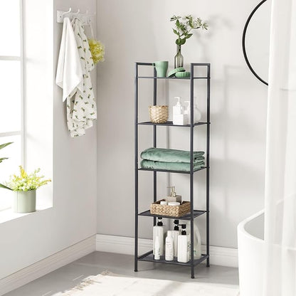 SONGMICS 5-Tier Storage Rack, Bathroom Shelf, Extendable Plant Stand - Image 4