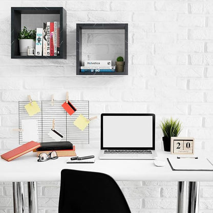 Cube Floating Shelves Set2, Display Shelves Wall Mount 7.75" D x 12.5" W x - Image 2