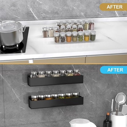 PMMASTO Adhesive Acrylic Spice Rack Organizer - Image 4