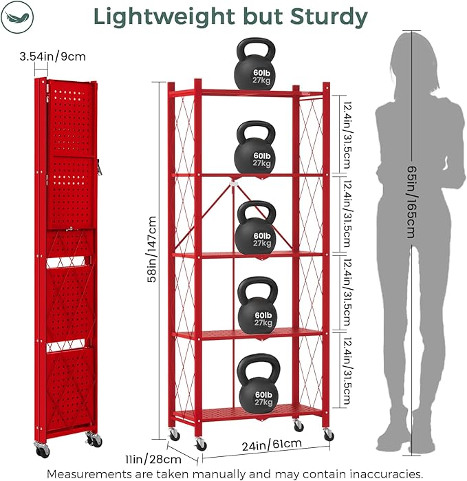 DEANIC 5-Shelf Folding Bookcase - Image 3