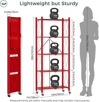 DEANIC 5-Shelf Folding Bookcase - Image 3