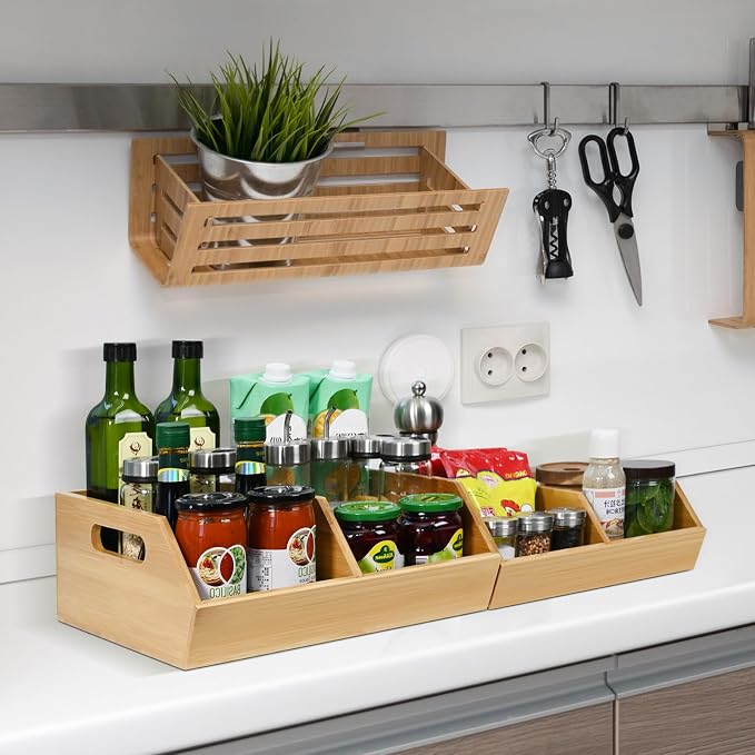 Ollieroo Bamboo Stackable Storage Bin, Pantry Organizer and Storage Baskets - Image 5