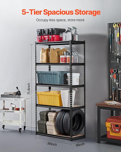 VEVOR Storage Shelves, 2000 lbs, 5 Tier Garage Storage Shelving - Image 3