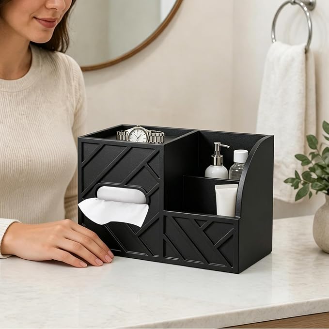 Aesthetic Tissue Box Cover, Modern Minimalist Remote Control Holder - Image 4
