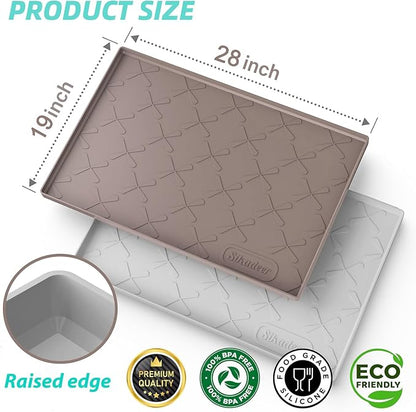 SIKADEER 28" x 19" Under Sink Mat Waterproof, Silicone Mat Kitchen Drawer Shelf - Image 3