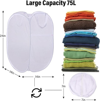 BATTOO Deluxe Strong Mesh Pop up Laundry Hamper Basket - Image 2