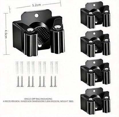4 Pcs Broom Holder Wall Mount, Broom Hanger Mop Holder Rack Handle - Image 3