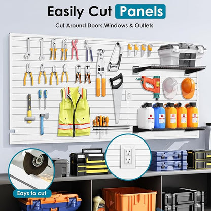 Braki PVC Slat Wall Paneling 4x8 ft, Garage Organizer Storage System, Heavy - Image 5